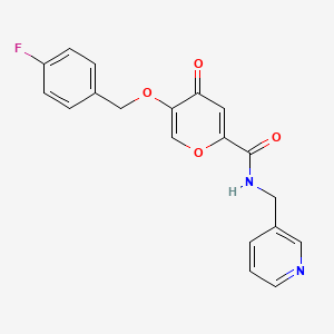 molecular formula C19H15FN2O4 B2566939 5-((4-氟苄基)氧基)-4-氧代-N-(吡啶-3-基甲基)-4H-吡喃-2-甲酰胺 CAS No. 1021093-68-4