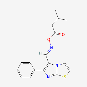 molecular formula C17H17N3O2S B2566942 5-({[(3-甲基丁酰)氧基]亚氨基}甲基)-6-苯基咪唑并[2,1-b][1,3]噻唑 CAS No. 400081-60-9