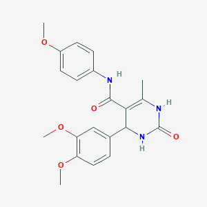 molecular formula C21H23N3O5 B2566948 4-(3,4-dimethoxyphenyl)-N-(4-methoxyphenyl)-6-methyl-2-oxo-1,2,3,4-tetrahydropyrimidine-5-carboxamide CAS No. 333431-90-6