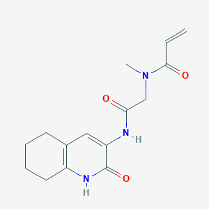 molecular formula C15H19N3O3 B2566951 N-Methyl-N-[2-oxo-2-[(2-oxo-5,6,7,8-tetrahydro-1H-quinolin-3-yl)amino]ethyl]prop-2-enamide CAS No. 2199901-83-0