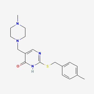 molecular formula C18H24N4OS B2566958 2-{[(4-Methylphenyl)methyl]sulfanyl}-5-[(4-methylpiperazin-1-yl)methyl]-1,4-dihydropyrimidin-4-one CAS No. 1221715-27-0