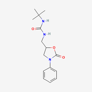 molecular formula C15H21N3O3 B2566962 1-(Tert-butyl)-3-((2-oxo-3-phenyloxazolidin-5-yl)methyl)urea CAS No. 954607-24-0