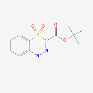molecular formula C13H16N2O4S B2566968 tert-butyl 1-methyl-1H-4,1,2-benzothiadiazine-3-carboxylate 4,4-dioxide CAS No. 1774900-87-6