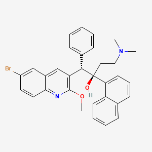 molecular formula C32H31BrN2O2 B2566977 (1S,2R)-1-(6-溴-2-甲氧基喹啉-3-基)-4-(二甲氨基)-2-(萘-1-基)-1-苯基丁烷-2-醇 CAS No. 857086-93-2