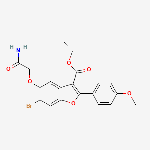 Ethyl 5-(2-amino-2-oxoethoxy)-6-bromo-2-(4-methoxyphenyl)-1-benzofuran-3-carboxylate