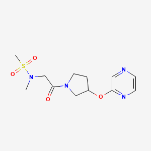 N-methyl-N-(2-oxo-2-(3-(pyrazin-2-yloxy)pyrrolidin-1-yl)ethyl)methanesulfonamide