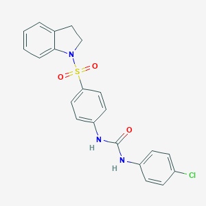 molecular formula C21H18ClN3O3S B256699 N-(4-chlorophenyl)-N'-[4-(2,3-dihydro-1H-indol-1-ylsulfonyl)phenyl]urea 