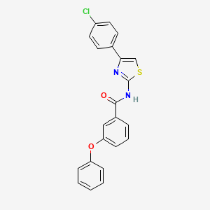 molecular formula C22H15ClN2O2S B2566993 N-[4-(4-chlorophenyl)-1,3-thiazol-2-yl]-3-phenoxybenzamide CAS No. 313550-12-8