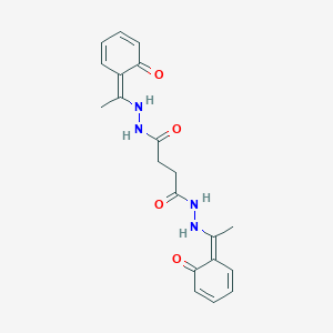 molecular formula C20H22N4O4 B256700 1-N',4-N'-bis[(1Z)-1-(6-oxocyclohexa-2,4-dien-1-ylidene)ethyl]butanedihydrazide 