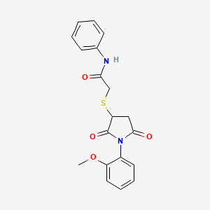 2-[1-(2-methoxyphenyl)-2,5-dioxoazolidin-3-ylthio]-N-phenylacetamide