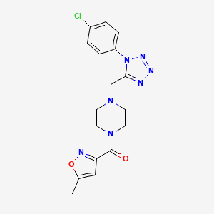 (4-((1-(4-chlorophenyl)-1H-tetrazol-5-yl)methyl)piperazin-1-yl)(5-methylisoxazol-3-yl)methanone