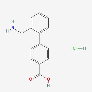 molecular formula C14H14ClNO2 B2567016 4-[2-(Aminomethyl)phenyl]benzoic acid;hydrochloride CAS No. 2230806-90-1