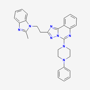 molecular formula C29H28N8 B2567021 2-methyl-1-{2-[5-(4-phenylpiperazin-1-yl)-[1,2,4]triazolo[1,5-c]quinazolin-2-yl]ethyl}-1H-1,3-benzodiazole CAS No. 902946-43-4