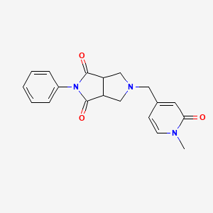 molecular formula C19H19N3O3 B2567027 2-[(1-Methyl-2-oxopyridin-4-yl)methyl]-5-phenyl-1,3,3a,6a-tetrahydropyrrolo[3,4-c]pyrrole-4,6-dione CAS No. 2415565-66-9