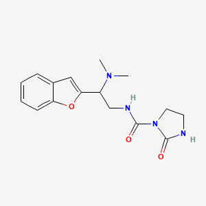 molecular formula C16H20N4O3 B2567046 N-(2-(benzofuran-2-yl)-2-(dimethylamino)ethyl)-2-oxoimidazolidine-1-carboxamide CAS No. 2034301-57-8
