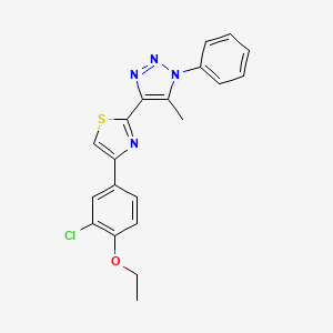 molecular formula C20H17ClN4OS B2567048 4-(3-chloro-4-ethoxyphenyl)-2-(5-methyl-1-phenyl-1H-1,2,3-triazol-4-yl)thiazole CAS No. 1207034-99-8