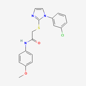 molecular formula C18H16ClN3O2S B2567052 2-((1-(3-氯苯基)-1H-咪唑-2-基)硫代)-N-(4-甲氧苯基)乙酰胺 CAS No. 851132-83-7