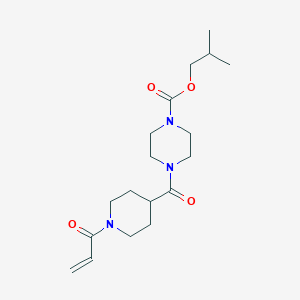 2-Methylpropyl 4-(1-prop-2-enoylpiperidine-4-carbonyl)piperazine-1-carboxylate