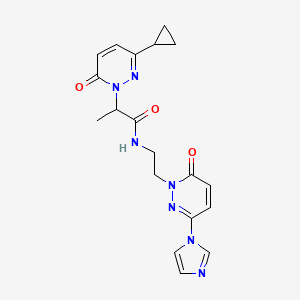 molecular formula C19H21N7O3 B2567067 N-(2-(3-(1H-imidazol-1-yl)-6-oxopyridazin-1(6H)-yl)ethyl)-2-(3-cyclopropyl-6-oxopyridazin-1(6H)-yl)propanamide CAS No. 2034368-59-5