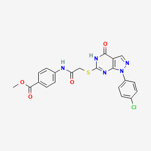 molecular formula C21H16ClN5O4S B2567069 4-(2-((1-(4-氯苯基)-4-氧代-4,5-二氢-1H-吡唑并[3,4-d]嘧啶-6-基)硫代)乙酰氨基)苯甲酸甲酯 CAS No. 946318-19-0