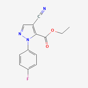 molecular formula C13H10FN3O2 B2567079 4-氰基-1-(4-氟苯基)-1H-吡唑-5-羧酸乙酯 CAS No. 318497-87-9