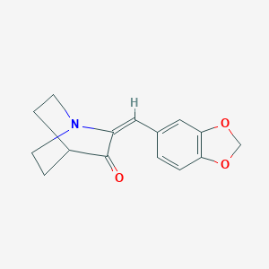 molecular formula C15H15NO3 B256708 2-(1,3-Benzodioxol-5-ylmethylene)quinuclidin-3-one 
