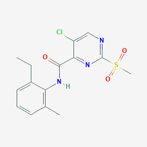 molecular formula C15H16ClN3O3S B2567081 5-chloro-N-(2-ethyl-6-methylphenyl)-2-methanesulfonylpyrimidine-4-carboxamide CAS No. 1030778-45-0