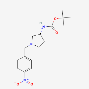 molecular formula C16H23N3O4 B2567082 (R)-tert-Butyl 1-(4-nitrobenzyl)pyrrolidin-3-ylcarbamate CAS No. 1286207-84-8