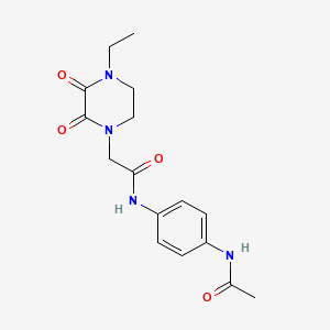 molecular formula C16H20N4O4 B2567098 N-(4-乙酰氨基苯基)-2-(4-乙基-2,3-二氧哌嗪-1-基)乙酰胺 CAS No. 868965-04-2