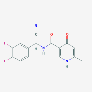 molecular formula C15H11F2N3O2 B2567103 N-[cyano(3,4-difluorophenyl)methyl]-6-methyl-4-oxo-1,4-dihydropyridine-3-carboxamide CAS No. 1797129-46-4