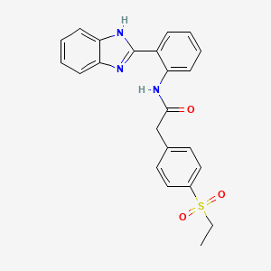 molecular formula C23H21N3O3S B2567104 N-(2-(1H-苯并[d]咪唑-2-基)苯基)-2-(4-(乙基磺酰基)苯基)乙酰胺 CAS No. 941992-47-8