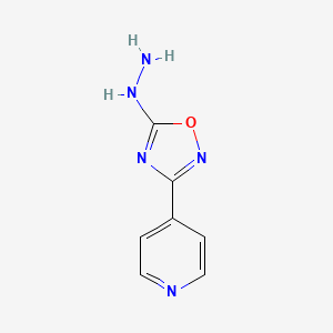 molecular formula C7H7N5O B2567110 4-(5-Hydrazinyl-1,2,4-oxadiazol-3-yl)pyridine CAS No. 489460-98-2