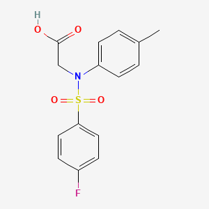 molecular formula C15H14FNO4S B2567111 N-[(4-fluorophenyl)sulfonyl]-N-(4-methylphenyl)glycine CAS No. 357212-95-4