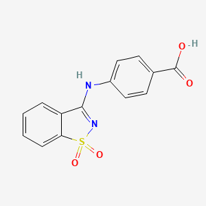 4-[(1,1-Dioxo-1,2-benzothiazol-3-yl)amino]benzoic acid