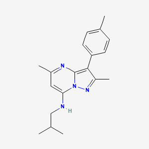 molecular formula C19H24N4 B2567117 2,5-dimethyl-3-(4-methylphenyl)-N-(2-methylpropyl)pyrazolo[1,5-a]pyrimidin-7-amine CAS No. 900896-95-9