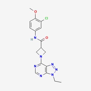 molecular formula C17H18ClN7O2 B2567124 N-(3-氯-4-甲氧基苯基)-1-(3-乙基-3H-[1,2,3]三唑并[4,5-d]嘧啶-7-基)氮杂环丁烷-3-甲酰胺 CAS No. 1448074-74-5