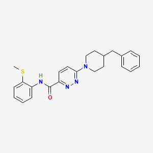 molecular formula C24H26N4OS B2567130 6-(4-苄基哌啶-1-基)-N-(2-(甲硫基)苯基)吡啶二嗪-3-甲酰胺 CAS No. 1396783-67-7