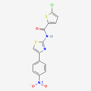 molecular formula C14H8ClN3O3S2 B2567133 5-chloro-N-[4-(4-nitrophenyl)-1,3-thiazol-2-yl]thiophene-2-carboxamide CAS No. 330678-02-9