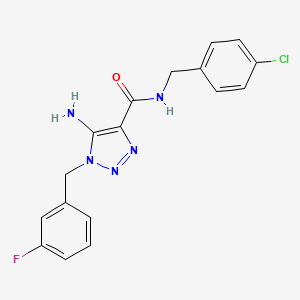 molecular formula C17H15ClFN5O B2567137 5-amino-N-(4-chlorobenzyl)-1-(3-fluorobenzyl)-1H-1,2,3-triazole-4-carboxamide CAS No. 899737-52-1