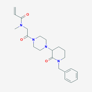 molecular formula C22H30N4O3 B2567148 N-[2-[4-(1-Benzyl-2-oxopiperidin-3-yl)piperazin-1-yl]-2-oxoethyl]-N-methylprop-2-enamide CAS No. 2197282-34-9
