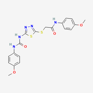 N-(4-methoxyphenyl)-2-[(5-{[(4-methoxyphenyl)carbamoyl]amino}-1,3,4-thiadiazol-2-yl)sulfanyl]acetamide