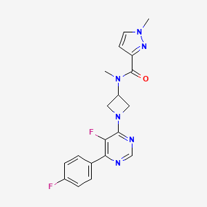 N-[1-[5-Fluoro-6-(4-fluorophenyl)pyrimidin-4-yl]azetidin-3-yl]-N,1-dimethylpyrazole-3-carboxamide