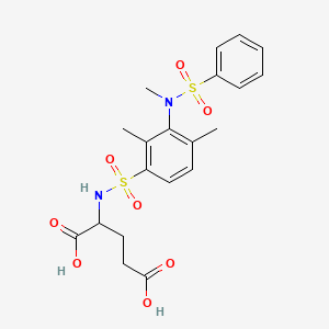 molecular formula C20H24N2O8S2 B2567166 2-(2,4-dimethyl-3-(N-methylphenylsulfonamido)phenylsulfonamido)pentanedioic acid CAS No. 1103585-37-0