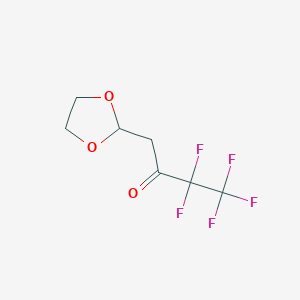 molecular formula C7H7F5O3 B2567172 1-(1,3-Dioxolan-2-yl)-3,3,4,4,4-pentafluorobutan-2-one CAS No. 946079-00-1