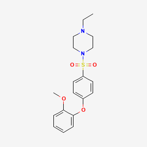 molecular formula C19H24N2O4S B2567174 1-Ethyl-4-{[4-(2-methoxyphenoxy)phenyl]sulfonyl}piperazine CAS No. 606945-01-1