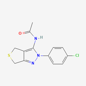 molecular formula C13H12ClN3OS B2567179 N-[2-(4-氯苯基)-4,6-二氢噻吩并[3,4-c]吡唑-3-基]乙酰胺 CAS No. 214542-62-8