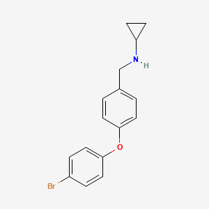 molecular formula C16H16BrNO B2567180 N-{[4-(4-溴苯氧基)苯基]甲基}环丙胺 CAS No. 1095255-83-6