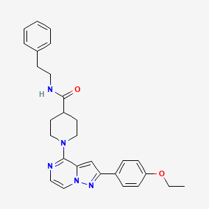 molecular formula C28H31N5O2 B2567181 1-[2-(4-ethoxyphenyl)pyrazolo[1,5-a]pyrazin-4-yl]-N-(2-phenylethyl)piperidine-4-carboxamide CAS No. 1111320-30-9
