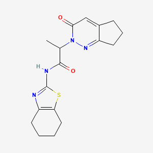 2-(3-oxo-3,5,6,7-tetrahydro-2H-cyclopenta[c]pyridazin-2-yl)-N-(4,5,6,7-tetrahydrobenzo[d]thiazol-2-yl)propanamide