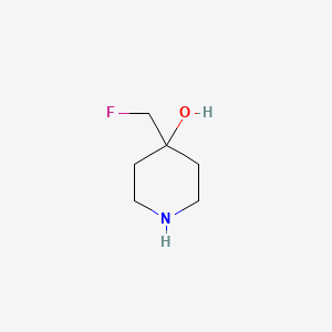 molecular formula C6H12FNO B2567185 4-(Fluoromethyl)piperidin-4-ol CAS No. 1254031-75-8